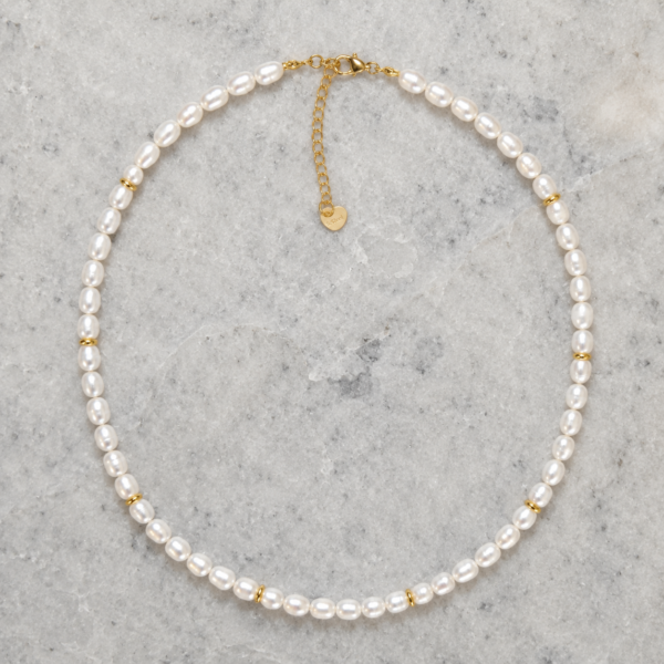 Collar de Perlas Áurea Collar de Perlas Áurea con perlas blancas y detalles dorados