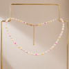 Collar de Perlas Celeste Collar de Perlas Celeste con perlas blancas y chaquira pastel