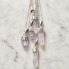 Collares de Amatista Selene con punta de amatista natural y cadena plateada