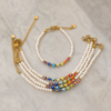 Pulseras de Chakras Alma con perlas cultivadas y ojo turco