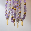 Pulseras de amatista natural Aura con detalles dorados