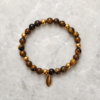 Pulsera de Ojo de Tigre Aura Pulsera de ojo de tigre natural Aura con detalles dorados