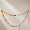 Collar de circonia verde Gaia en acero inoxidable dorado