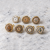 Anillos de estalactita natural Gaia con acero inoxidable dorado – Míneral Joyería