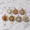 Anillos de estalactita natural Gaia con acero inoxidable dorado – Míneral Joyería